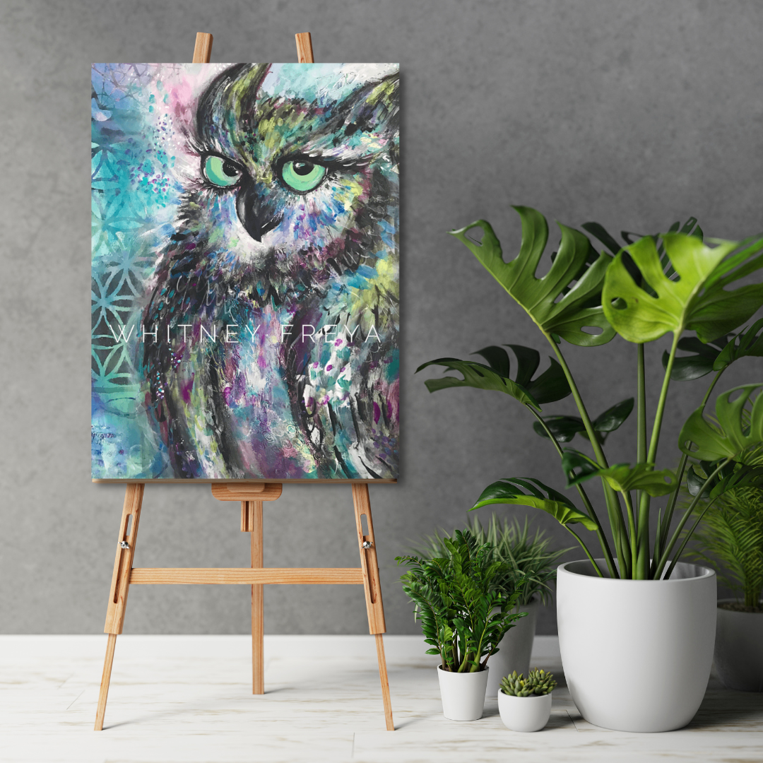 Cosmic Owl Painting