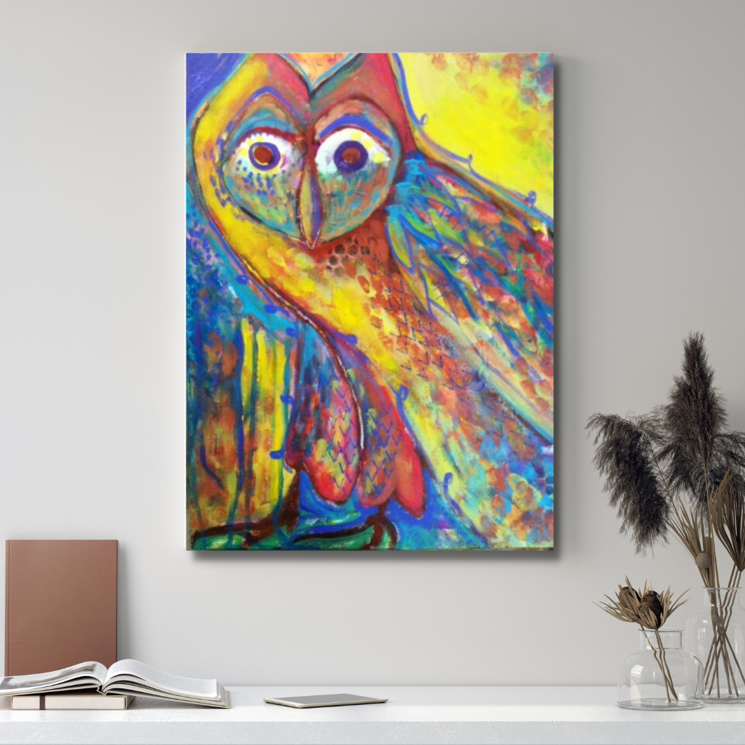 Egyptian Owl Wisdom Painting - SOLD