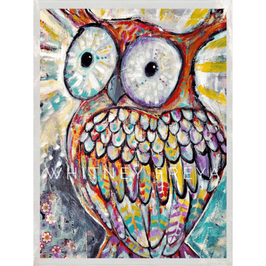Glowing Owl Painting
