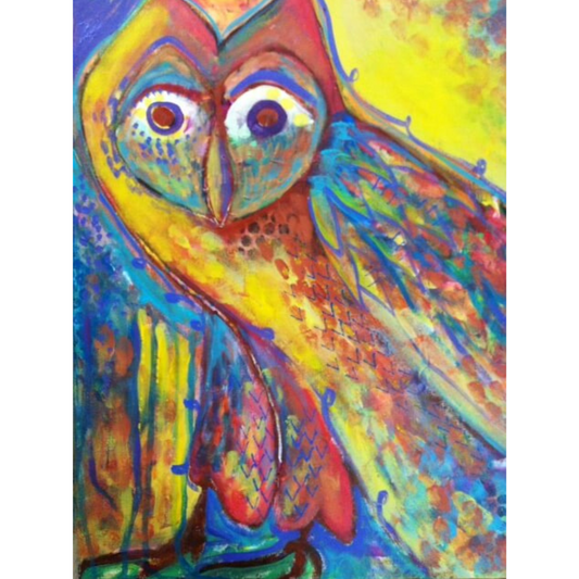 Egyptian Owl Wisdom Painting