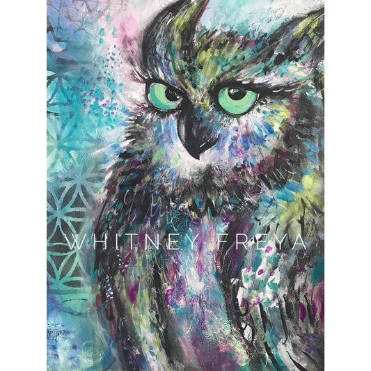 Cosmic Owl Painting